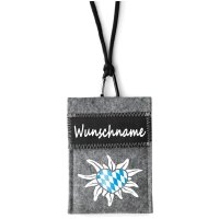 Brustbeutel "Sepp" schwarz mit Wunsch-Namen -...