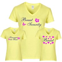JGA - Shirt - Braut / Brautsecurity - gelb