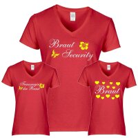 JGA - Shirt - Braut / Brautsecurity - rot
