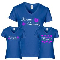 JGA - Shirt - Braut / Brautsecurity - royal blau