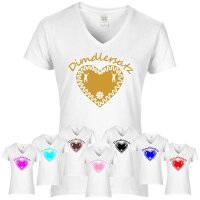 T-Shirt - DIRNDLERSATZ - mit Herz / weiß