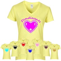 T-Shirt - DIRNDLERSATZ - mit Herz / gelb
