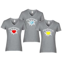 T-Shirt - DIRNDLERSATZ - mit Edelweiß / grau