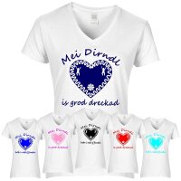 T-Shirt - MEI DIRNDL...- Herz / weiß