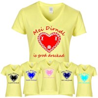 T-Shirt - MEI DIRNDL...- Herz / gelb