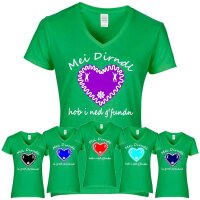 T-Shirt - MEI DIRNDL...- Herz / grün