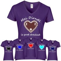 T-Shirt - MEI DIRNDL...- Herz / lila