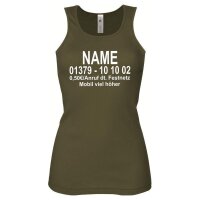 TankTop "Dschungel-Nummer" army / Aufdruck vorne M