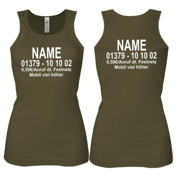 TankTop "Dschungel-Nummer" army / Aufdruck beidseitig M