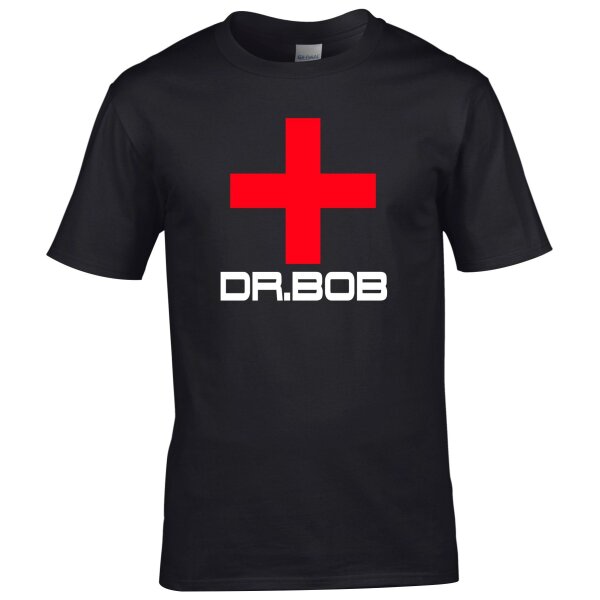 Herren T-Shirt  - DR. BOB - schwarz - Gr. L