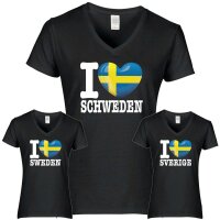 Damen T-Shirt - I LOVE SCHWEDEN