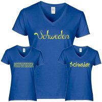 Damen T-Shirt - SCHWEDEN - blau -
