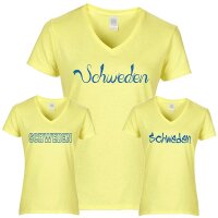 Damen T-Shirt - SCHWEDEN - gelb -