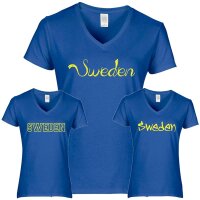 Damen T-Shirt - SWEDEN - blau -
