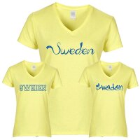 Damen T-Shirt - SWEDEN - gelb -