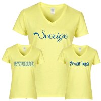 Damen T-Shirt - SVERIGE - gelb -