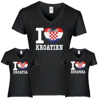 Damen T-Shirt - I LOVE KROATIEN