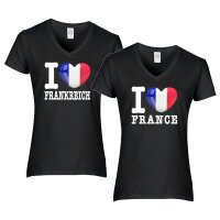 Damen T-Shirt - I LOVE FRANKREICH