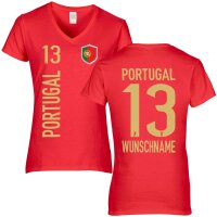 FanShirts4u Damen Fan-Shirt - PORTUGAL - L