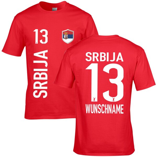 FanShirts4u Herren Fan-Shirt - SRBIJA - S