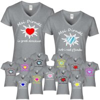 T-Shirt - MEI DIRNDL...- Edelweiß / grau