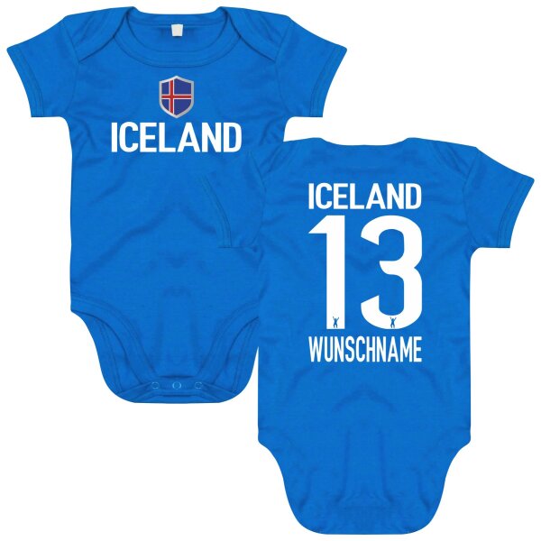 FanShirts4u Baby Body - ICELAND - 0 - 3 Monate