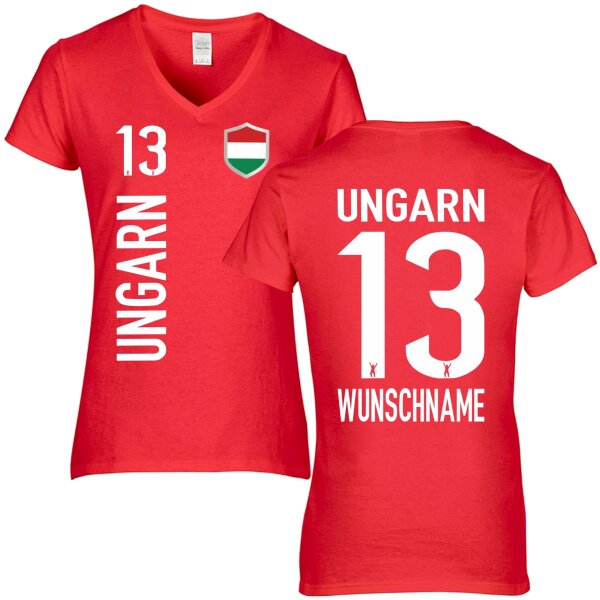 FanShirts4u Damen Fan-Shirt - UNGARN - XL