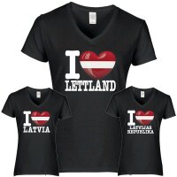 Damen T-Shirt - I LOVE LETTLAND