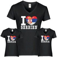 Damen T-Shirt - I LOVE SERBIEN