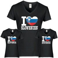 Damen T-Shirt - I LOVE SLOWENIEN