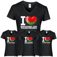 Damen T-Shirt - I LOVE WEIßRUSSLAND