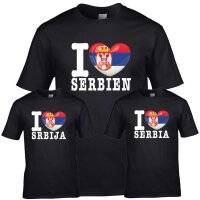 Herren T-Shirt - I LOVE SERBIEN
