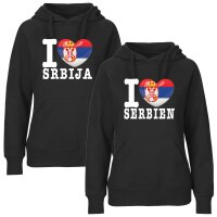 Damen Hoodie - I LOVE SERBIEN