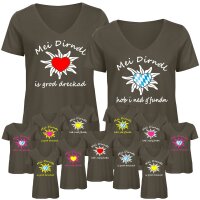 T-Shirt - MEI DIRNDL...- Edelweiß / army