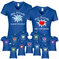 T-Shirt - MEI DIRNDL...- Edelweiß / royal