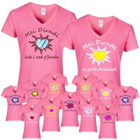 T-Shirt - MEI DIRNDL...- Edelweiß / rosa