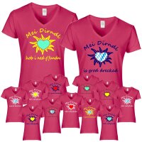 T-Shirt - MEI DIRNDL...- Edelweiß / pink