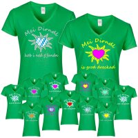 T-Shirt - MEI DIRNDL...- Edelweiß / grün