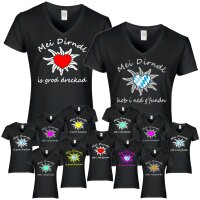 T-Shirt - MEI DIRNDL...- Edelweiß / schwarz