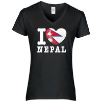 Damen T-Shirt - I LOVE NEPAL