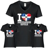 Damen T-Shirt - I LOVE DOMINIKANISCHE REPUBLIK