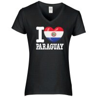 Damen T-Shirt - I LOVE PARAGUAY