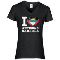 Damen T-Shirt - I LOVE ANTIGUA und BARBUDA
