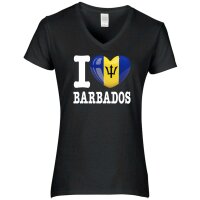 Damen T-Shirt - I LOVE BARBADOS