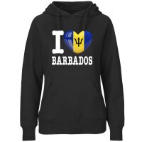Damen Hoodie - I LOVE BARBADOS
