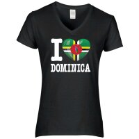 Damen T-Shirt - I LOVE DOMINICA