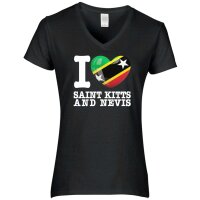 Damen T-Shirt - I LOVE SAINT KITTS and NEVIS