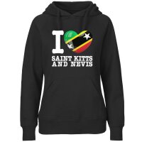 Damen Hoodie - I LOVE SAINT KITTS and NEVIS