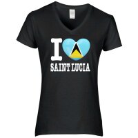Damen T-Shirt - I LOVE SAINT LUCIA