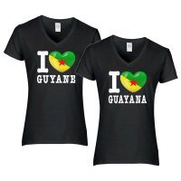 Damen T-Shirt - I LOVE FRANZÖSISCH GUAYANA